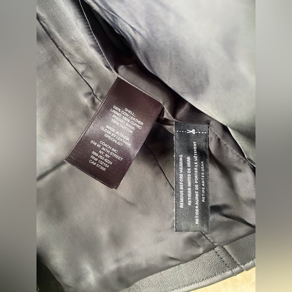NWT Coach Outlet Black Leather Racer Jacket XS Timeless Classic Retail $995 - Picture 7 of 12